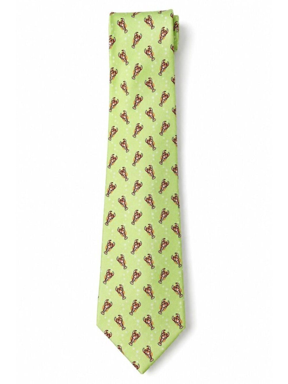 Tommy Hilfiger Lobster Print Silk Tie Lime Green Novelty Mens Necktie